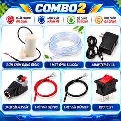 Combo Bơm Chìm Mini 5V Kèm Adapter, Ống Silicon, Công Tắc Và Dây Điện