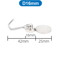 Nam châm đất hiếm móc treo quay 360 độ, lực từ siêu mạnh, mạ niken màu bạc sáng không gỉ
