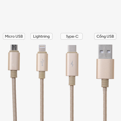 Dây cáp sạc iphone, cổng lightning 5A màu trắng 1 mét