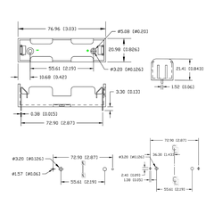 Đế pin, khay pin 18650 chân hàn PCB