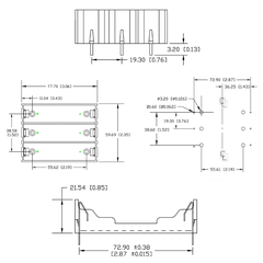 Đế pin, khay pin 18650 chân hàn PCB
