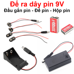 Đế ra dây pin vuông 9V