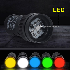 Đèn báo AD16 - 16C lỗ khoét 16mm điện áp 12V, 24V, 220VAC, 380VAC