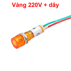 Đèn báo XD10 - 3 lỗ khoét 10mm điện áp 12V, 24V, 220VAC, 380VAC