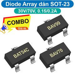 (10 con) Diode ARRAY BAT54C,BAV99,BAV70 chân dán SOT23-3