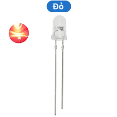 (20 Con) LED 5mm trong suốt (đỏ/trắng/vàng/xanh lá/xanh dương)