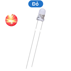 (20 Con) LED 3mm trong suốt (đỏ/trắng/vàng/xanh lá/xanh dương)