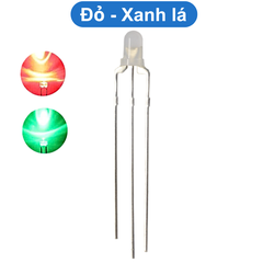 (10 Con) LED 2 màu 3mm đục dương chung