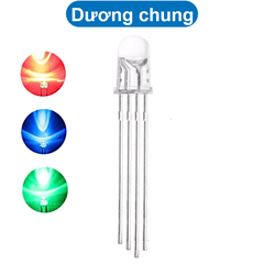 (10 Con) LED RGB 5mm trong suốt âm chung / dương chung