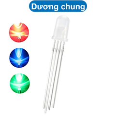 (10 Con) LED RGB 5mm đục âm chung / dương chung