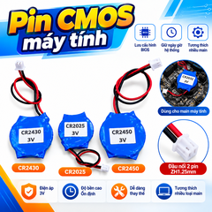 Pin CMOS máy tính, pin lưu nguồn laptop CR2025, CR2032, CR2450, CR2430 đã hàn ra dây