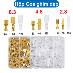 Hộp Đầu Cos ghim đực cái 15A 2.8/4.8/6.3 mạ Vàng
