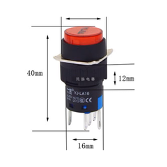 Nút nhấn nhả LA16-11 16mm 3 chân AC 250V 3A / DC 30V 3A