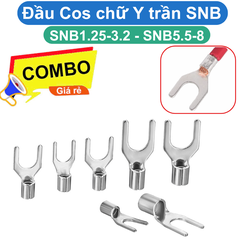 (50 Cái) Đầu Cos chữ Y trần SNB đồng si mạ chống oxi hoá