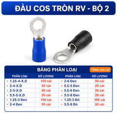 Combo Đầu Cos Tròn RV Nhiều Kích Thước - Chọn Bộ Combo