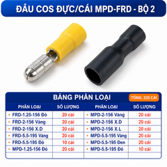 Combo Đầu Cos Đực Cái MPD FRD Nhiều Kích Thước - Chọn Bộ Combo