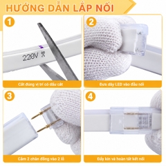 Dây đèn Led trang trí 220V, đã gồm nguồn, Dây Led chống nước, trang trí quấn cây, hắt trần, lễ Tết