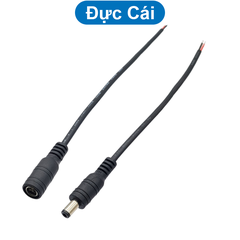 Jack nguồn dc 5.5x2.1 - Đực / Cái 20cm
