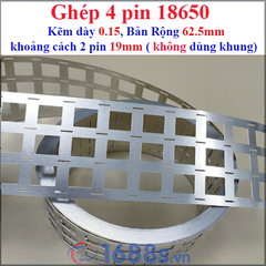 (1 mét) Kẽm hàn pin 18650 nhiều hàng (pin ghép sát hoặc dùng khung pin )