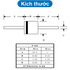 (2 con) Diode chỉnh lưu dòng lớn 1KV 6A10, 10A10, 20A10
