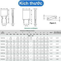 (2 cái) Cầu chì tự phục hồi loại RUEF chân cắm