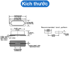 (2 cái) Thạch anh dao động thân thấp HC49-S 2 chân dán