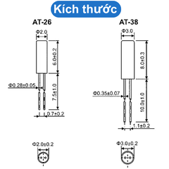 (2 cái) Thạch anh dao động tần số 32.768kHz dạng ống chân cắm