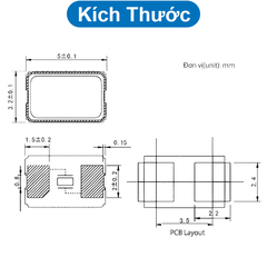 Thạch anh dao động loại 5032 2 chân dán SMD