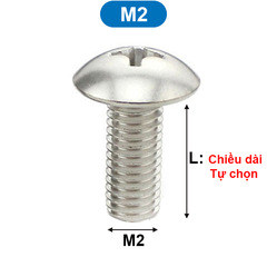 Ốc vít pake đầu dù M2, M2.5, M3, M4, M5 inox 304 dài 6-30mm