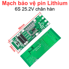 Mạch sạc bảo vệ pin lithium 6S 25.2V chân hàn