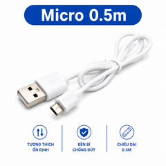 Dây cáp sạc cho thiết bị công suất thấp không truyền dữ liệu cổng type C / Micro B