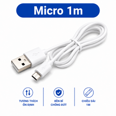Dây cáp sạc cho thiết bị công suất thấp không truyền dữ liệu cổng type C / Micro B