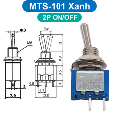 (2 Cái) Công tắc Toggle, công tắc gạt MTS loại nhỏ lỗ khoét 6mm