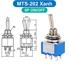 (2 Cái) Công tắc Toggle, công tắc gạt MTS loại nhỏ lỗ khoét 6mm