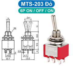 (2 Cái) Công tắc Toggle, công tắc gạt MTS loại nhỏ lỗ khoét 6mm