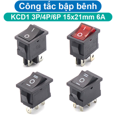 Công tắc bập bênh KCD1 - 3P/4P/6P 15x21mm 6A/250V