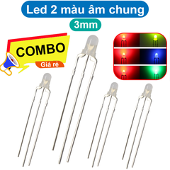 (10 Con) LED 2 màu 3mm đục âm chung