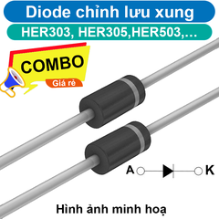 (5 con) Diode chỉnh lưu xung HER303, HER305,HER503, HER508…