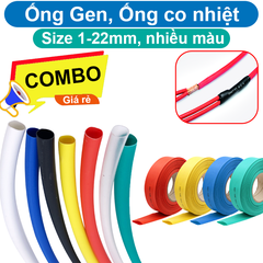 Ống co nhiệt, ống gen cách điện, ống bọc dây điện 1-22mm