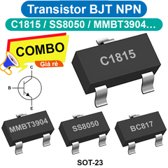 (5 con) Transistor BJT NPN C1815 / SS8050 / MMBT3904 / … chân dán SOT-23