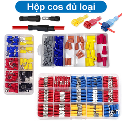 Hộp đầu cos đủ loại, cos ghim, nhét, Y, tròn, nối T, xoắn tiện dụng