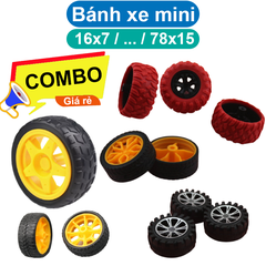 Bánh xe mini vỏ cao su, làm xe mô hình DIY, robot