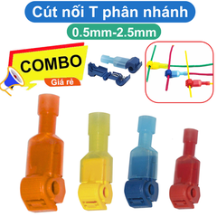 (10 Cái) Bộ cút nối dây điện chữ T, cút nối dây điện phân nhánh