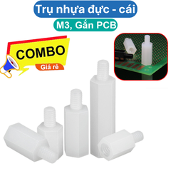 (10 cái) Trụ nhựa trắng Đực - Cái M3