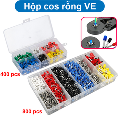 Hộp đầu cos rỗng VE gắn dây diện tránh tưa dây và chạm chập