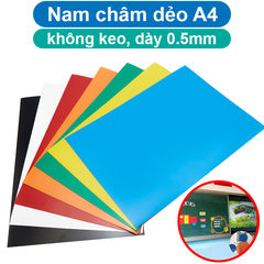 Nam châm dẻo, lá A4 không keo dày 0.5mm