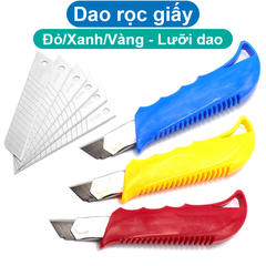 Dao rọc giấy lớn RG - 229 ( Đỏ, Xanh, Vàng) - Lưỡi dao HE A - 100