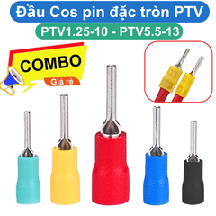 (50 cái) Đầu Cos pin đặc tròn, đầu kim PTV