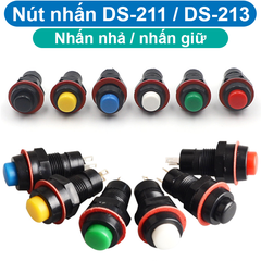 Nút nhấn nhả (reset) / giữ (on/off) DS-211 / DS-213 lỗ khoét 12mm