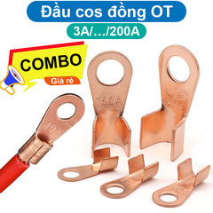Đầu Cos đồng OT, cos bấm bình acquy, đầu nối dây điện bằng đồng chất lượng cao